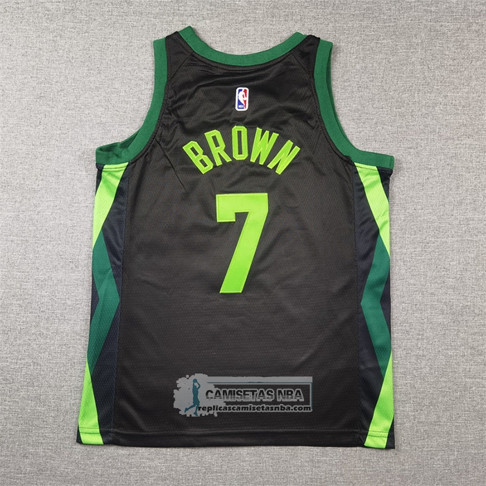Camiseta Nino Boston Celtics Jaylen Brown NO 7 Ciudad 2024-25 Negro